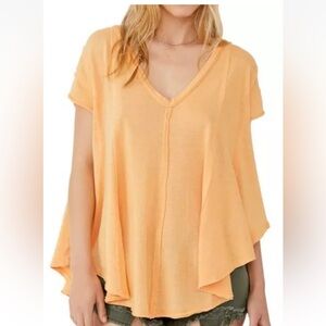 Free People Orange Short Sleeve Tee